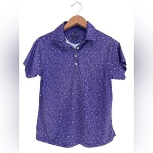 Elliot Collection Women’s Purple Golf Polo Shirt with Drink Design Size Small